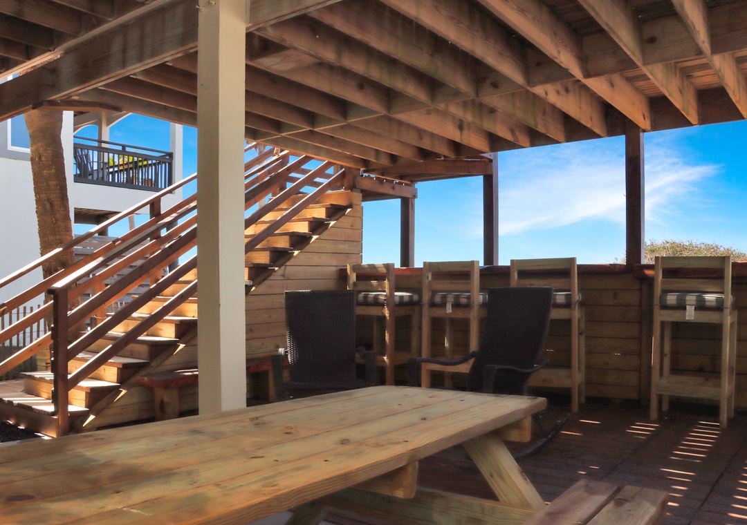 Beach Front Patio with Custom Bar