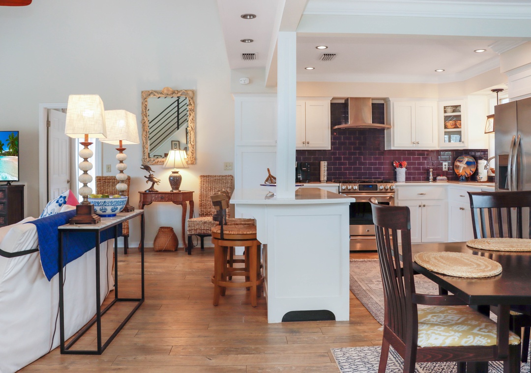 Kitchen, Dining and Living Area