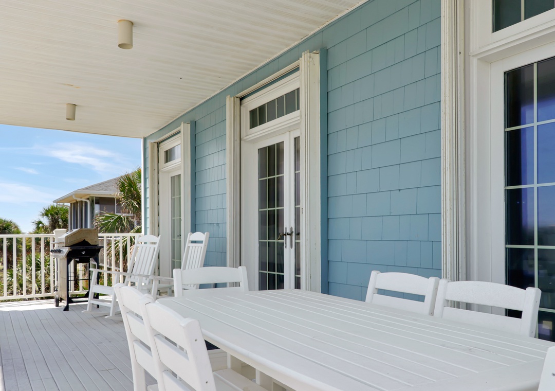 Covered Beach Front Deck on Main Floor