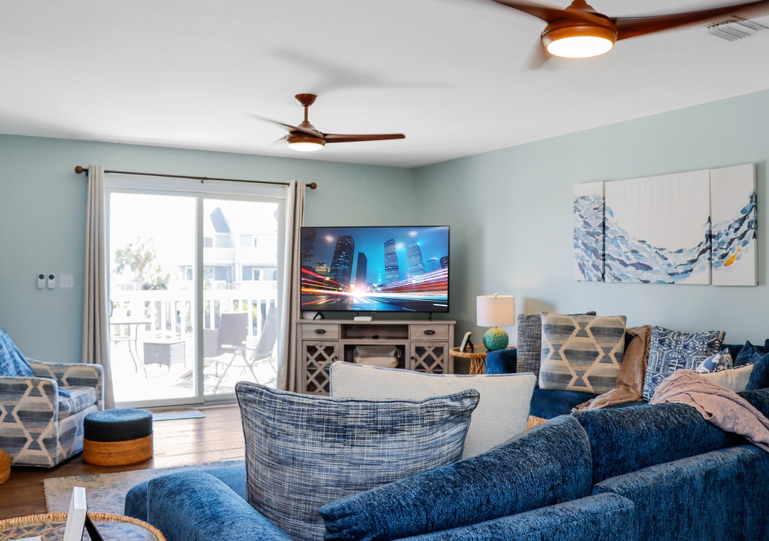 Living Room with Deck and TV