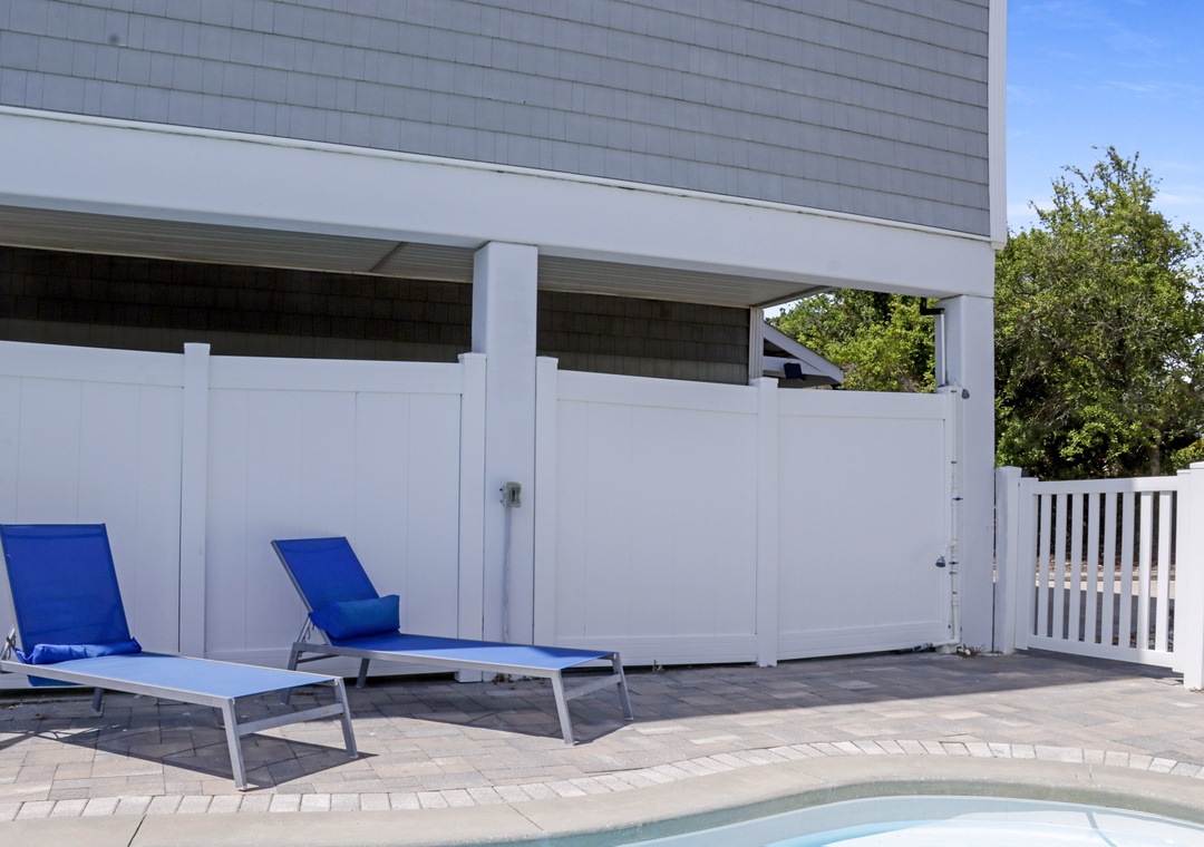 Pool Furniture and Outdoor Shower