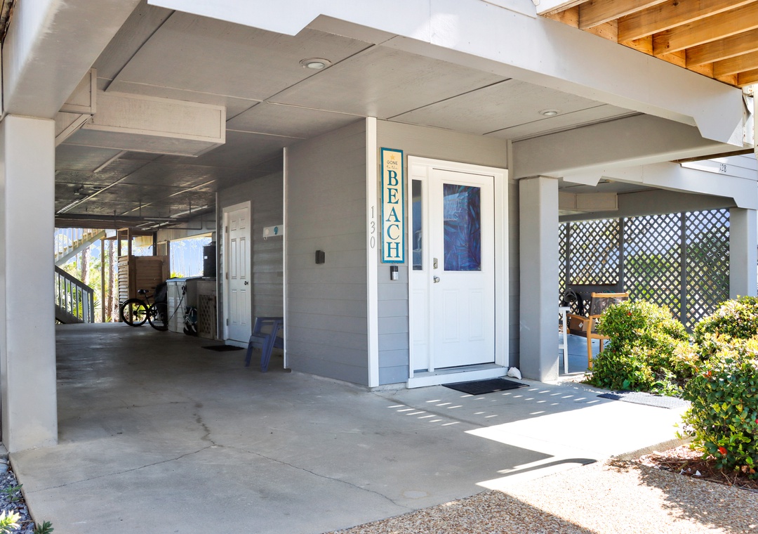 Covered Parking and Main Entrance