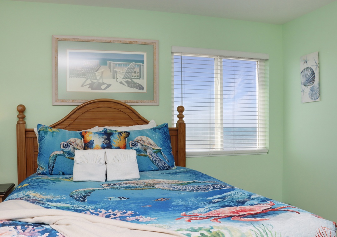 Bedroom 3 - Queen Bed and Beach View