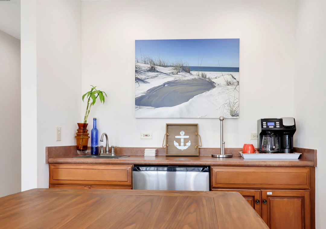 Upstairs Kitchenette and Dining Gaming Table