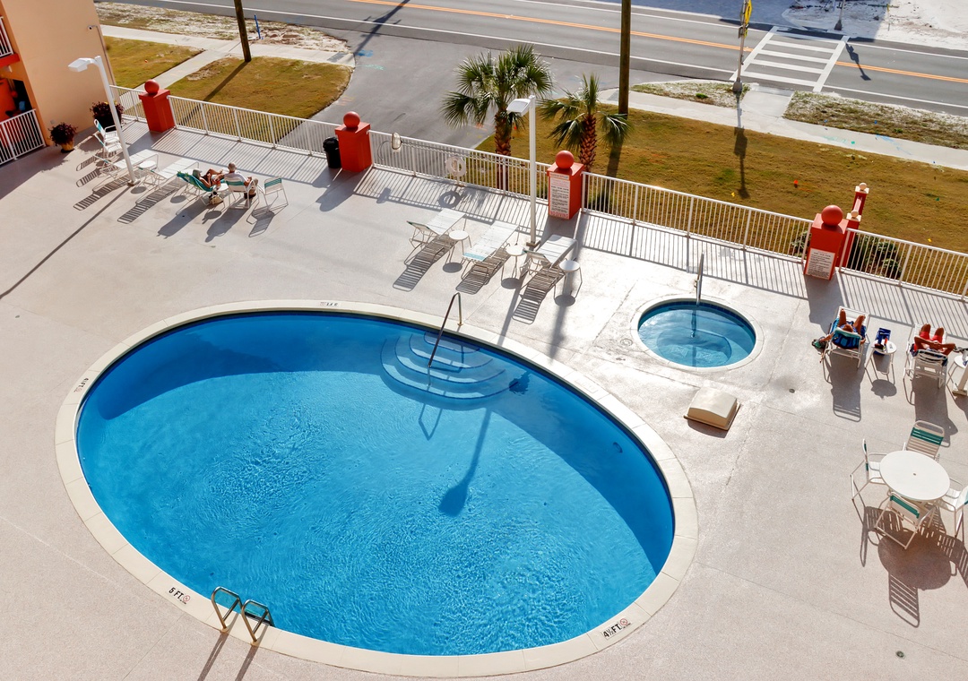 Pool and Hot Tub from Deck