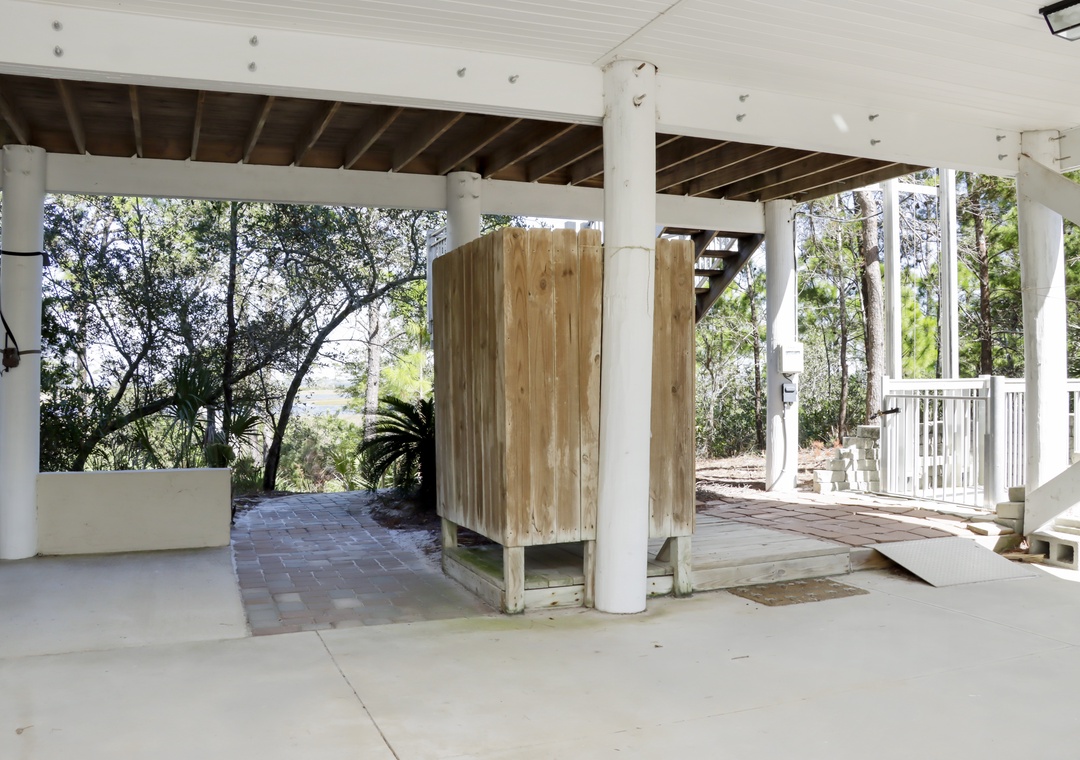 Outdoor Shower Under House
