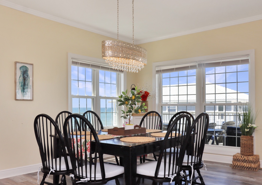 Dining Area with View Onto Deck