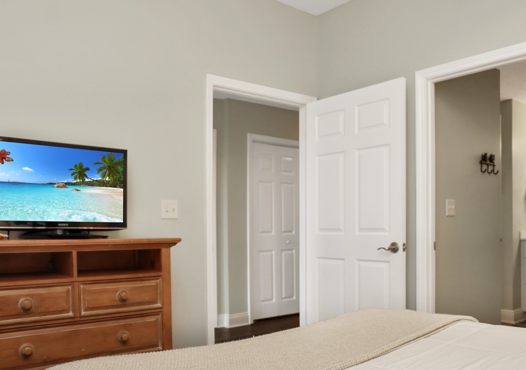 Guest Bedroom 1 with Attached Bath and TV