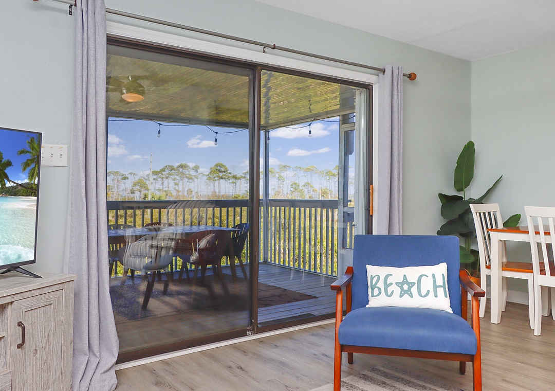 Living Room with Screened Deck