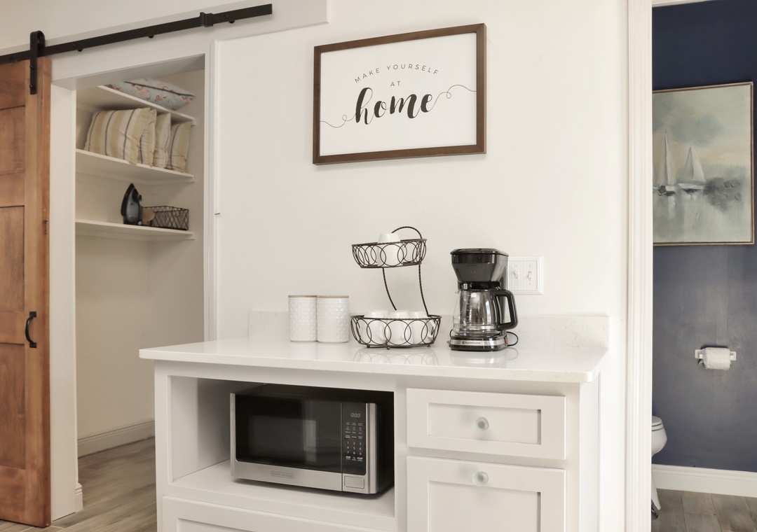 Laundry Room, Coffee Bar and Half Bath