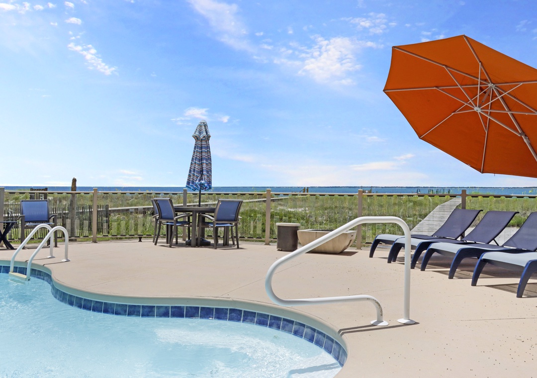 Beach Front Swimming Pool and Sun Deck