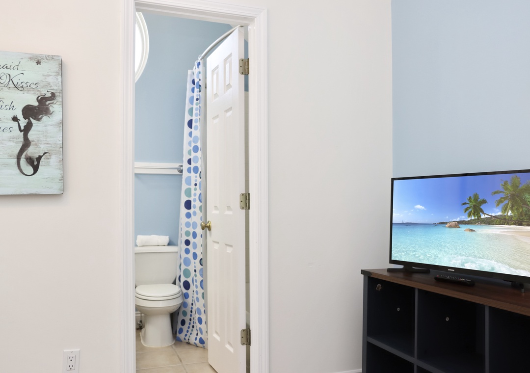 Bedroom 2 - Full Bathroom and TV