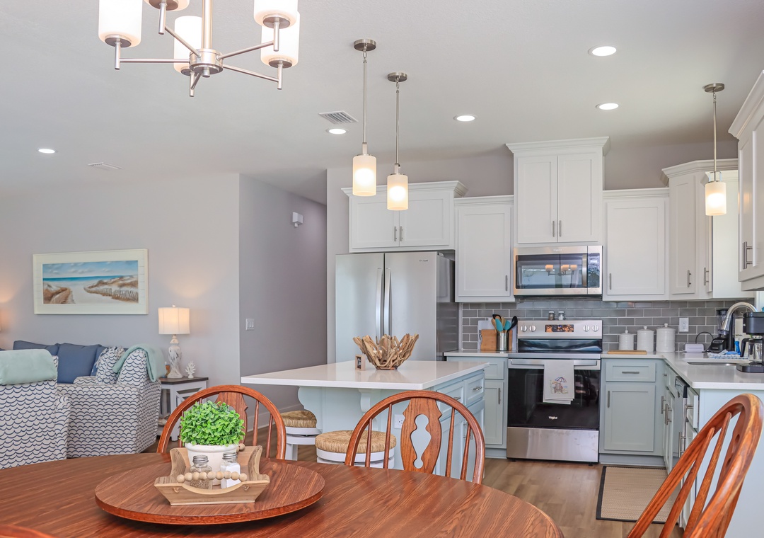Dining, Kitchen and Living Room