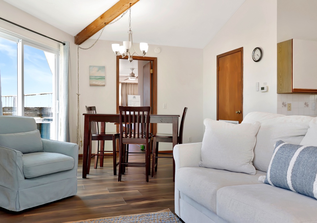 Living Room and Beach Front Dining Area