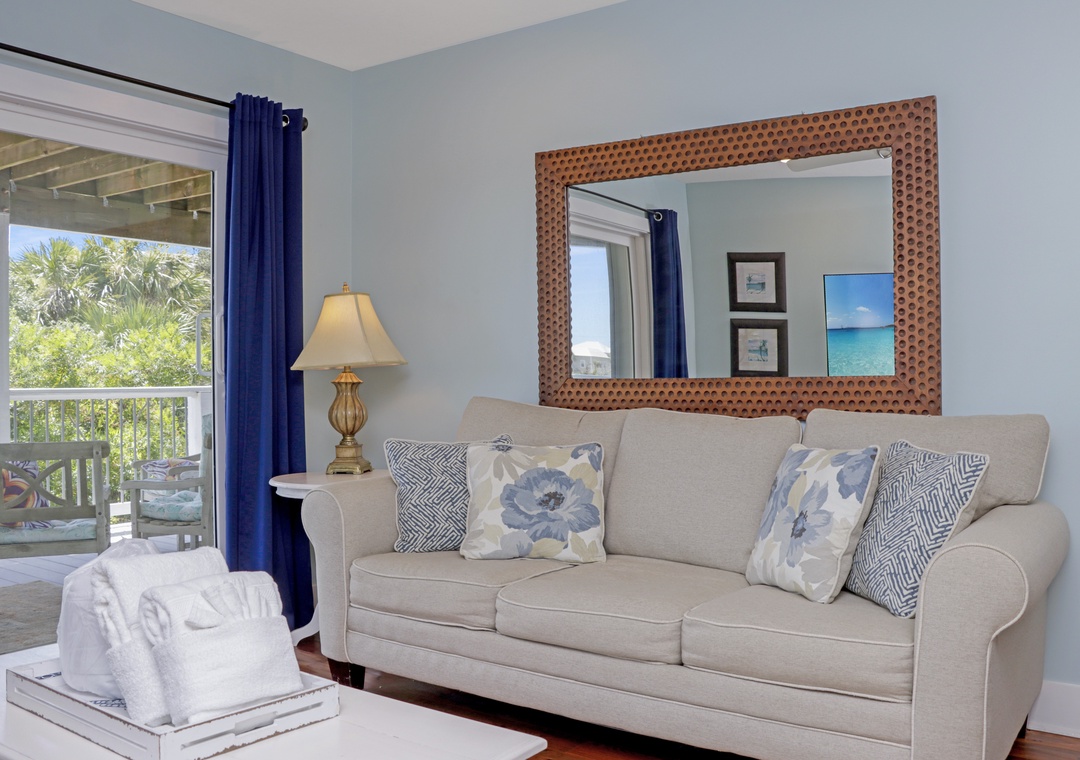 First Floor Living Area with Sleeper Sofa