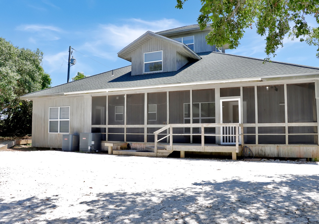 Rear Exterior with Incredible Screened Back Porch