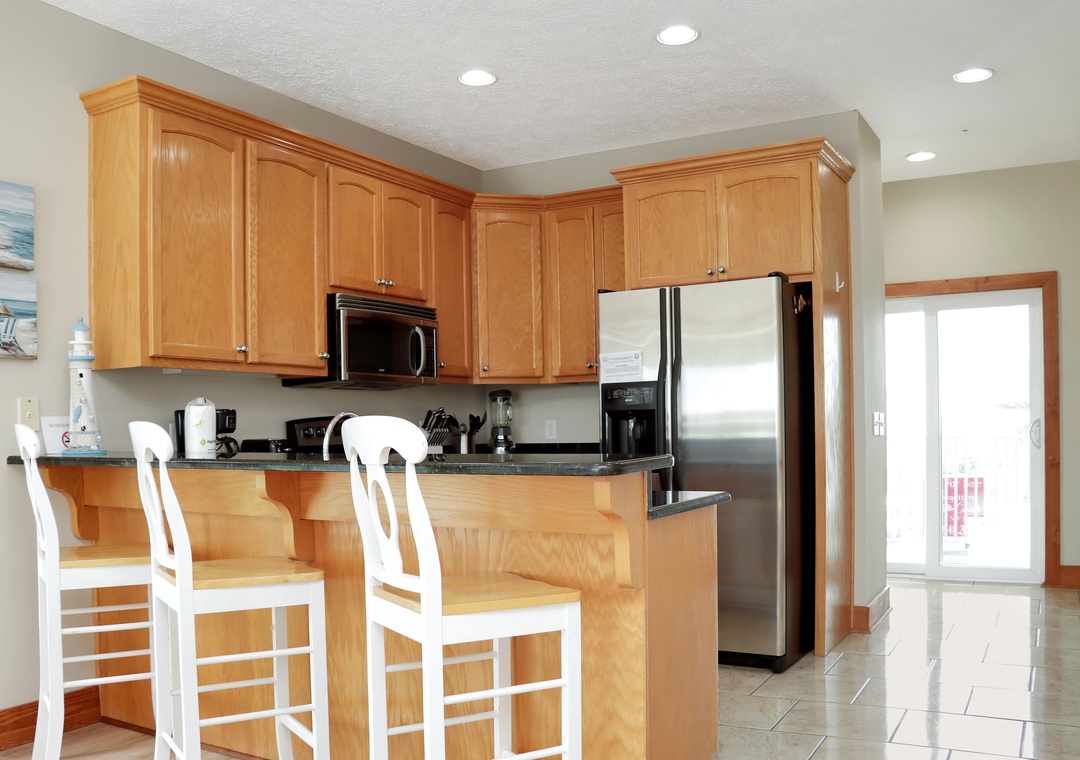 Kitchen with View onto Covered Deck