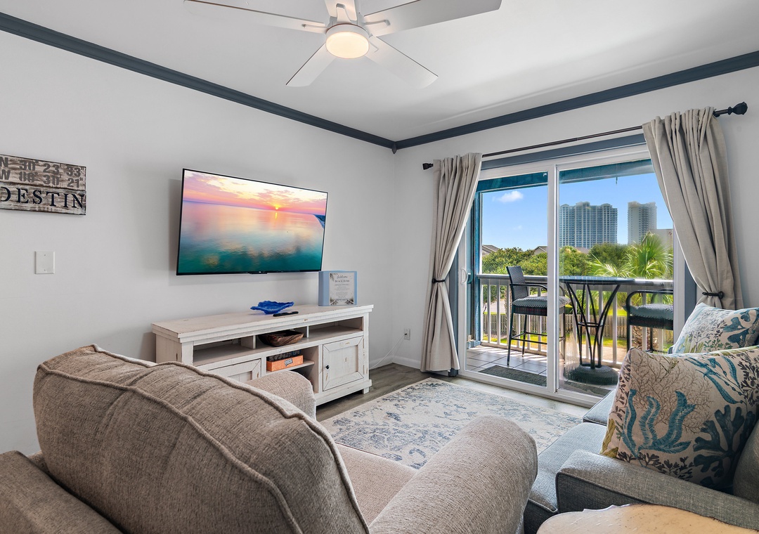 Living Room with Balcony View