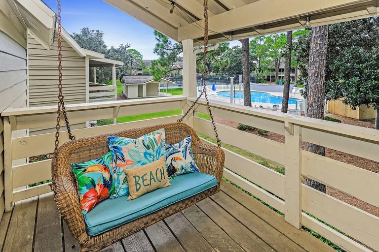 Covered Patio & Pool View