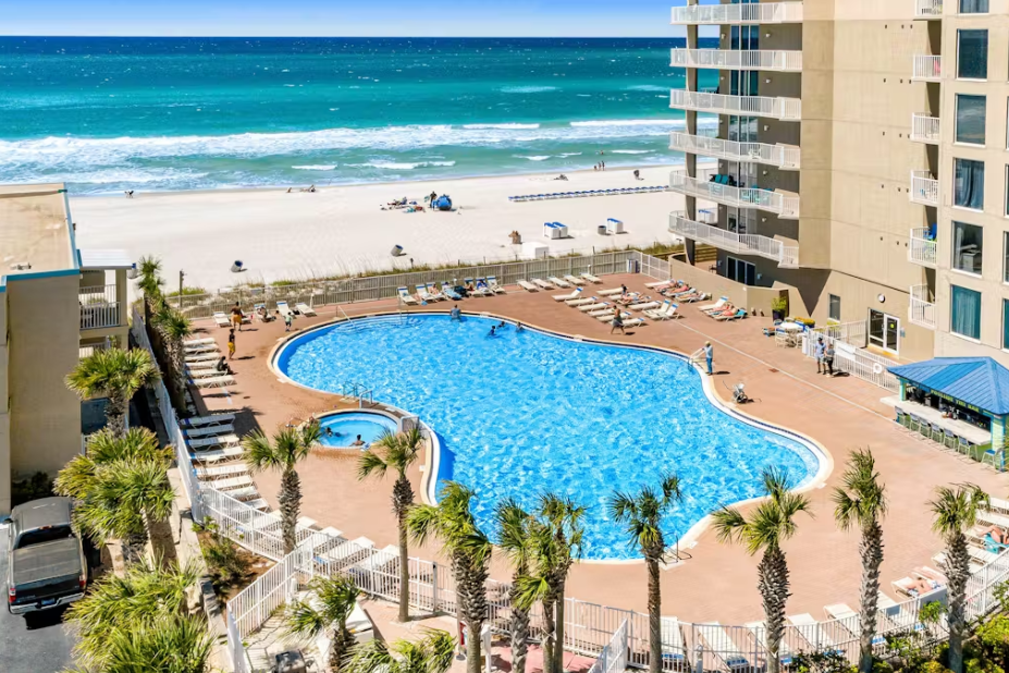 Pool and beach views