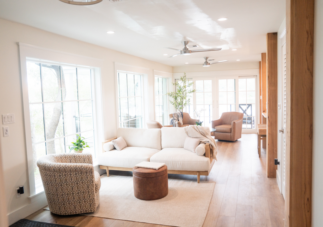 Step inside for a cool drink while still enjoying the bright, airy scenery