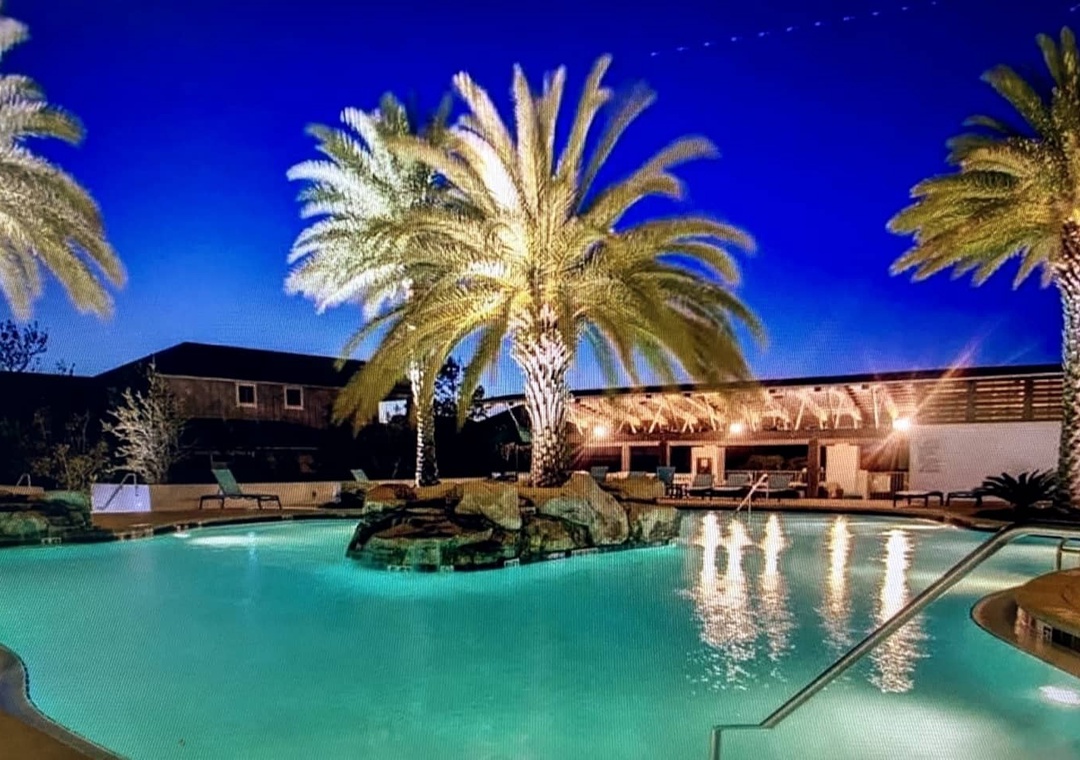 Community Pool at Night