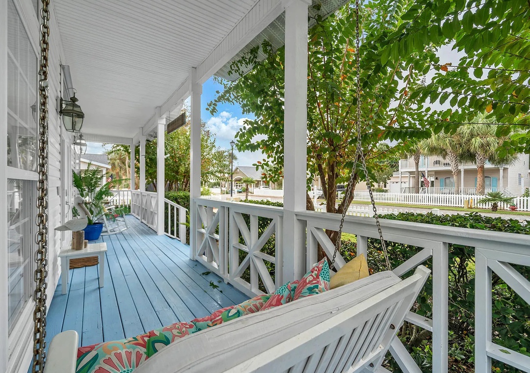 Lovely front porch with a swing