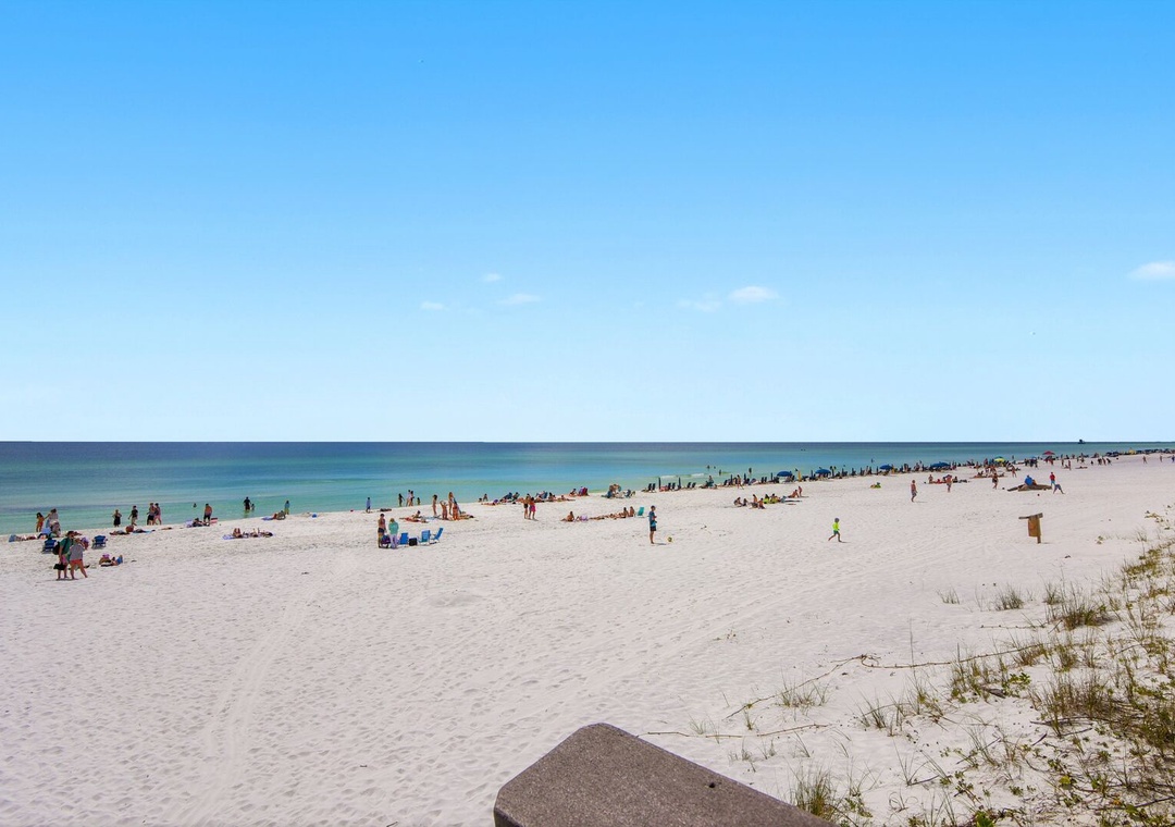 Beach access is steps away