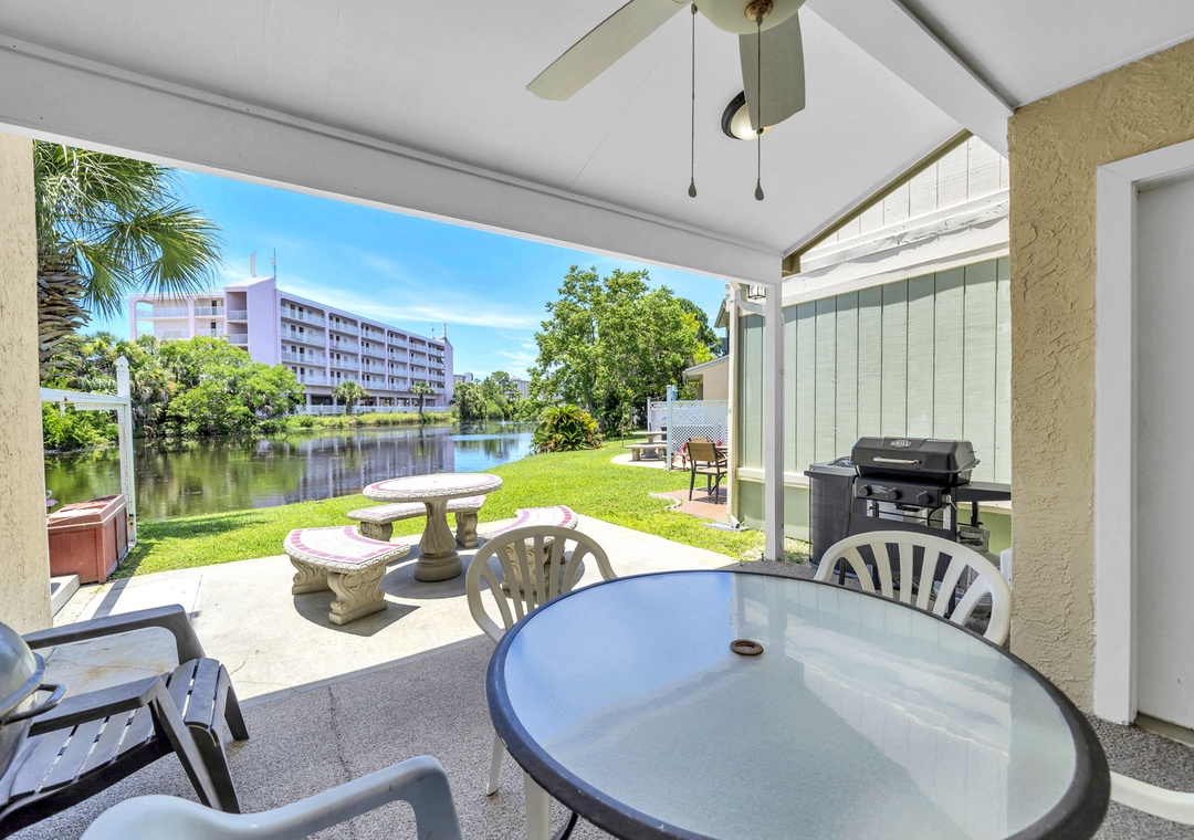 Relax on the back patio