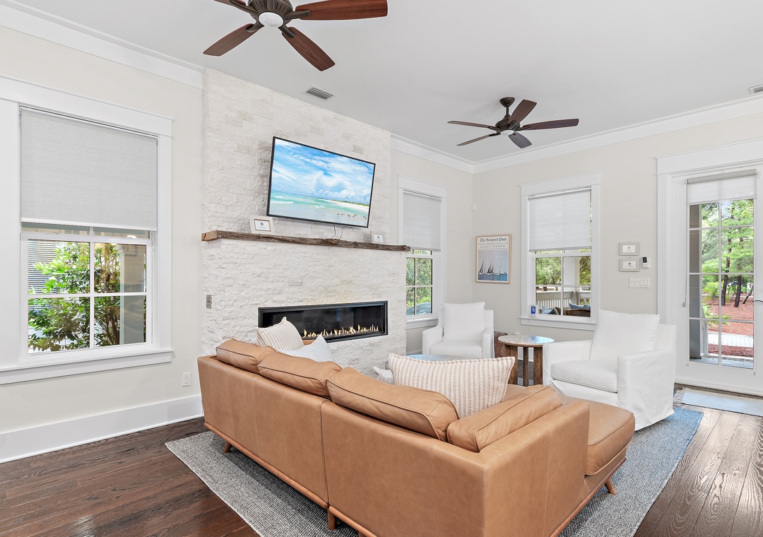 Living room with flat screen TV