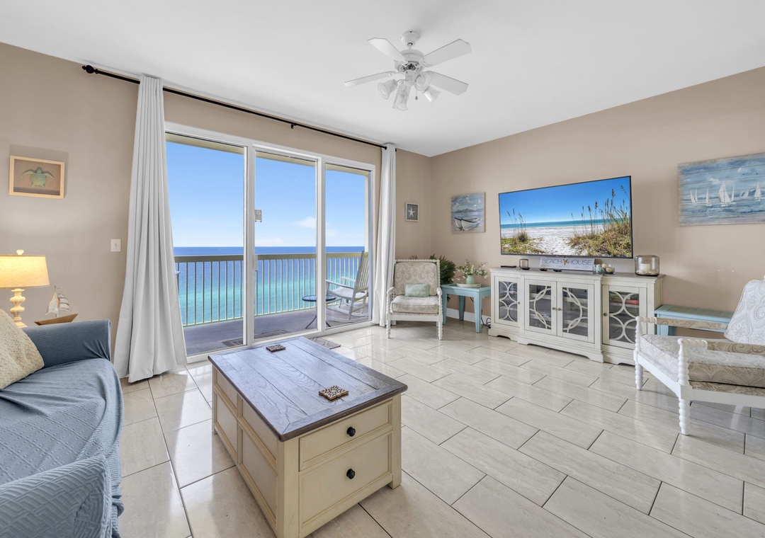 Ocean view right from the living room!