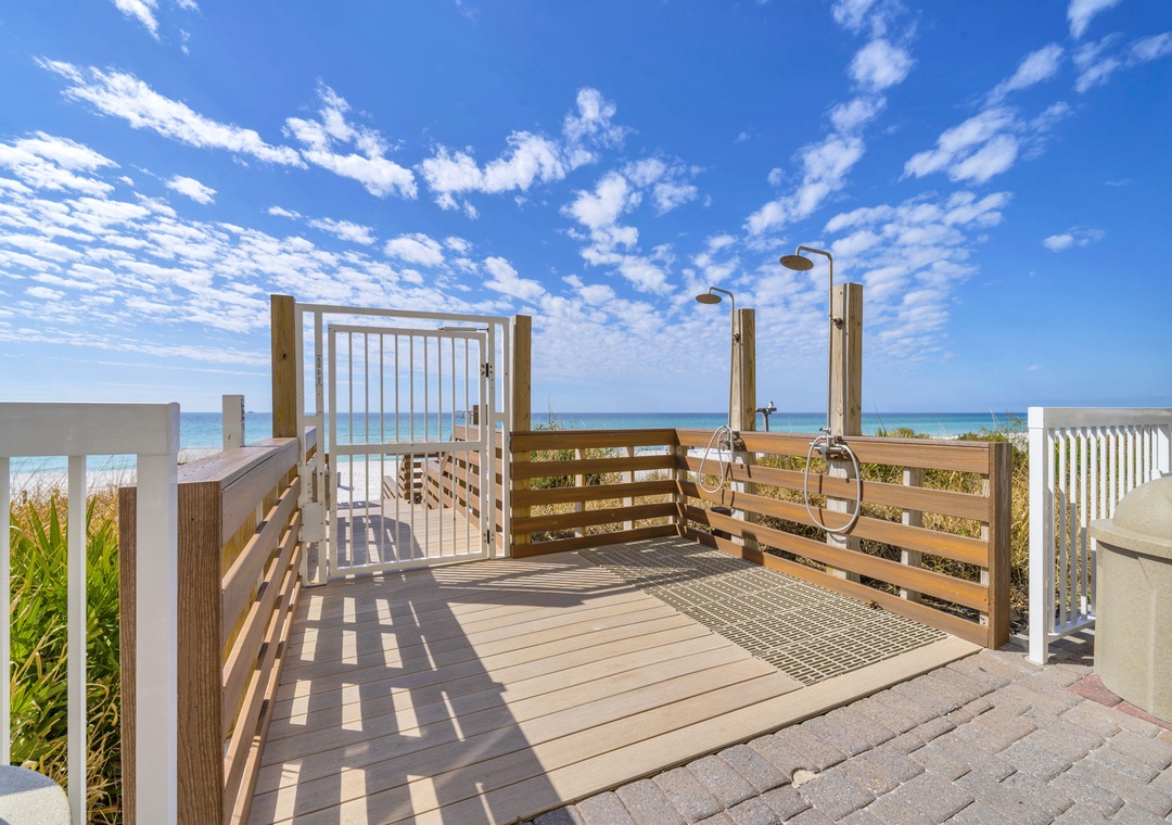 Beach access and showers