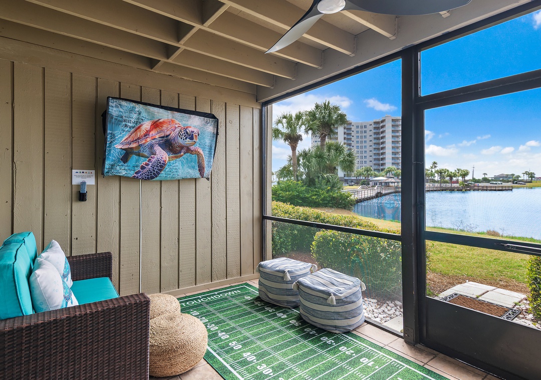 Screened in back patio