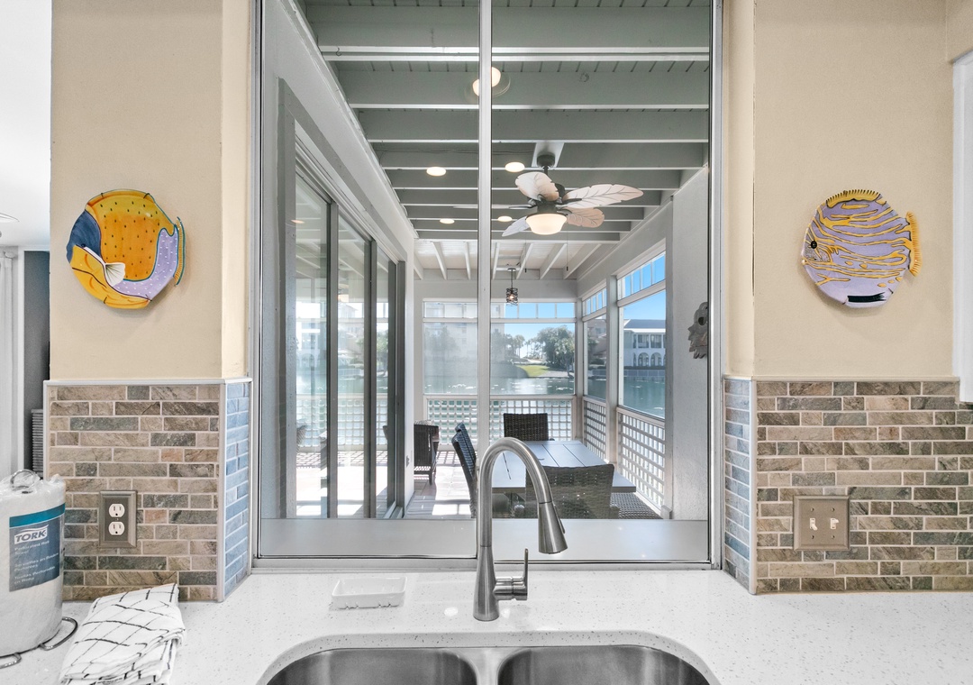 Kitchen View of Balcony
