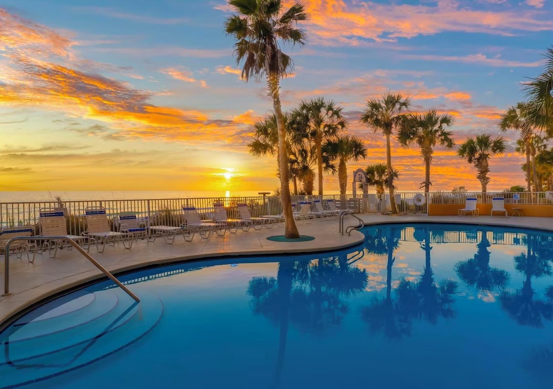 Resort Pools with Beautiful Sunsets