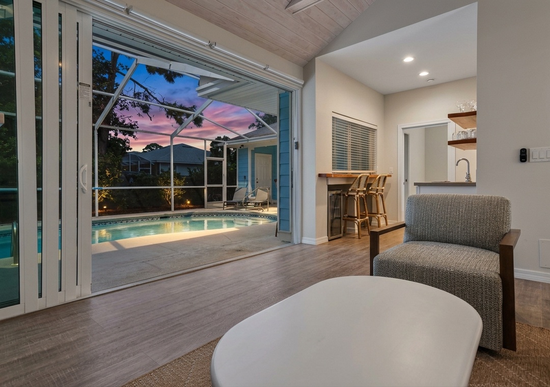 Guest Bedroom with Pool View