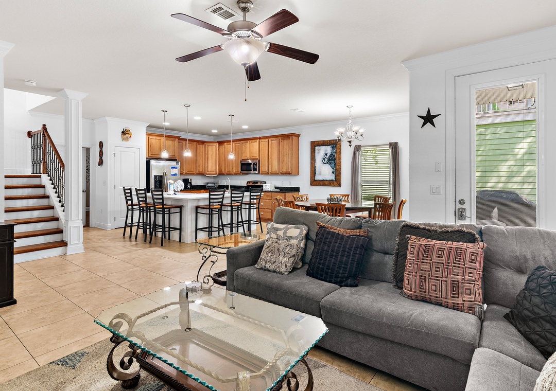 View of the living/kitchen area