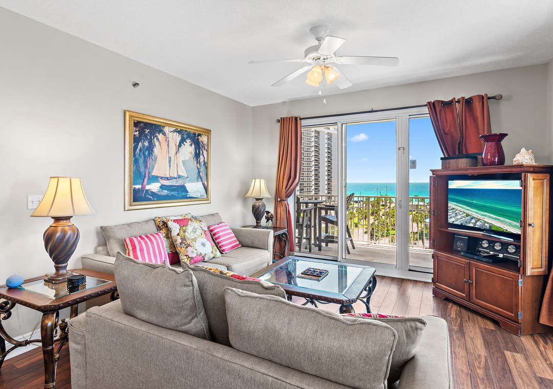 Living room with balcony access