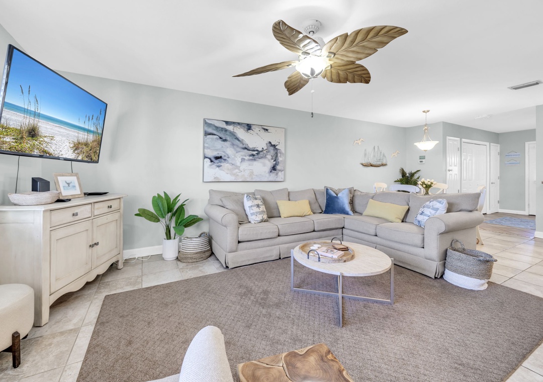 Enjoy a movie on the flat screen