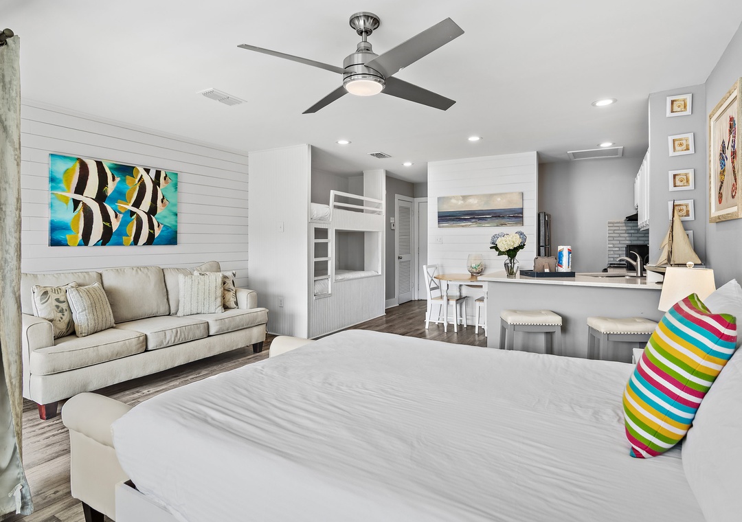 Studio with Combined Sleeping and Living Areas