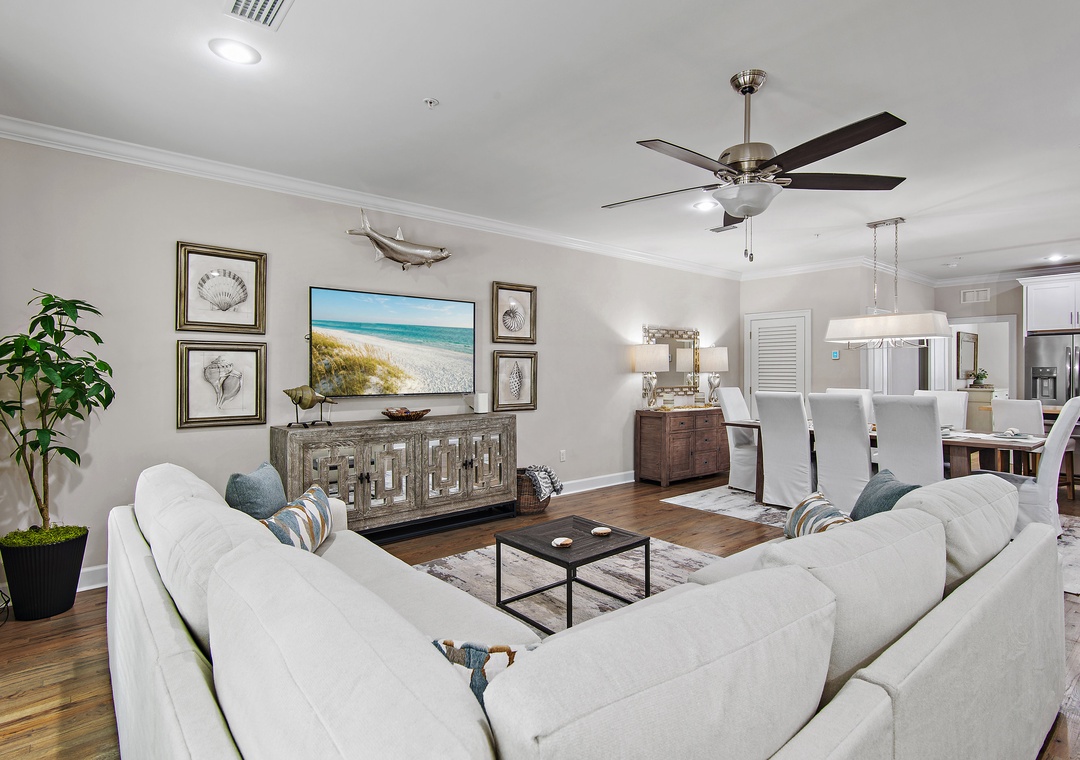 Comfortable living room seating at Driftwood Townhomes #4- Acres Away