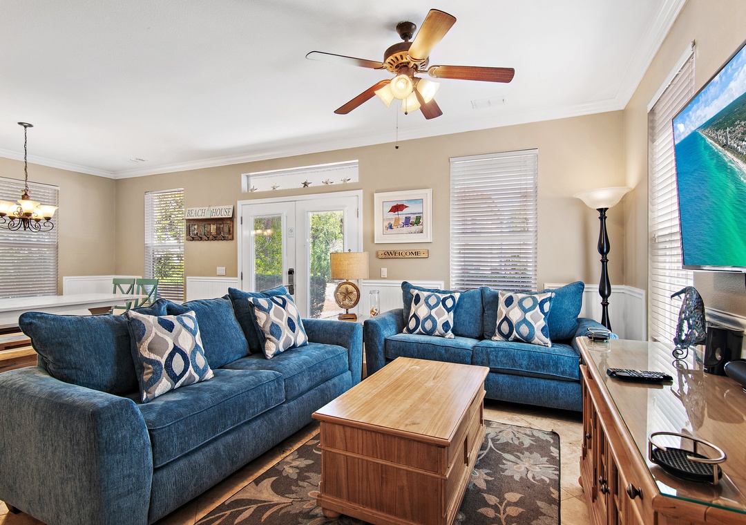 Living room with flat screen TV