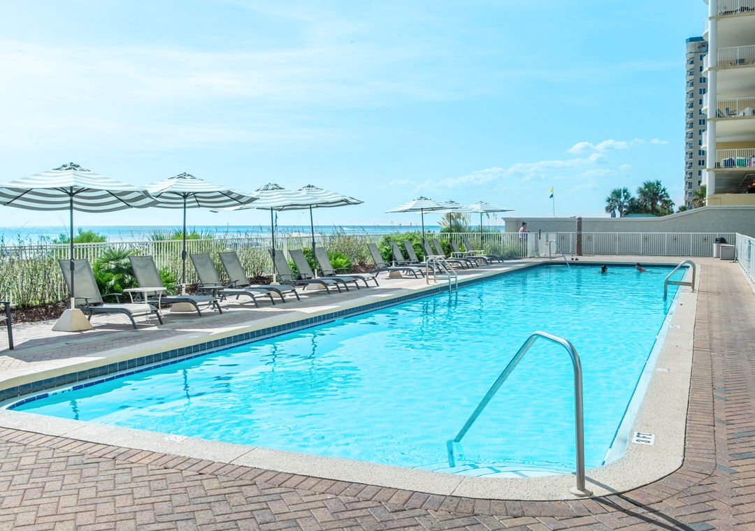 Picture yourself here at beach side pool