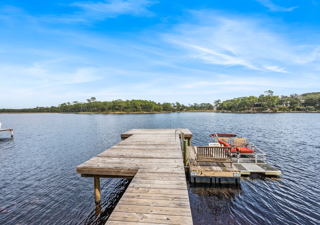 Private dock with kayaks