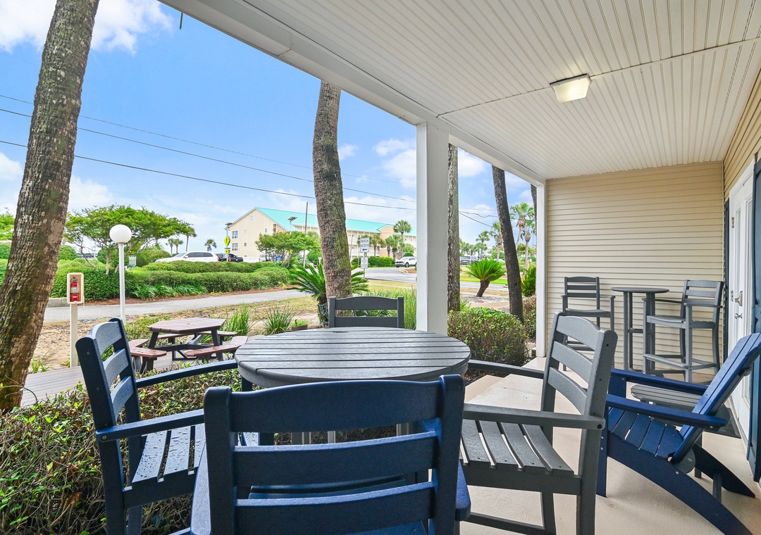 Relax on the private ground floor patio