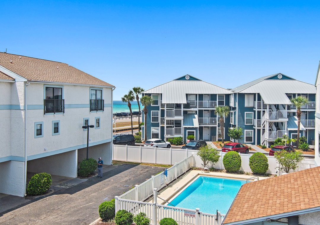 Pool and beach view