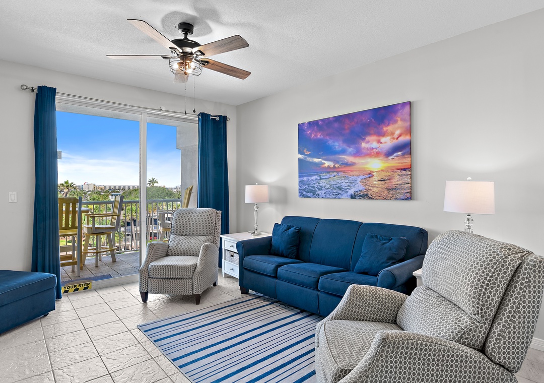 Living room with balcony access