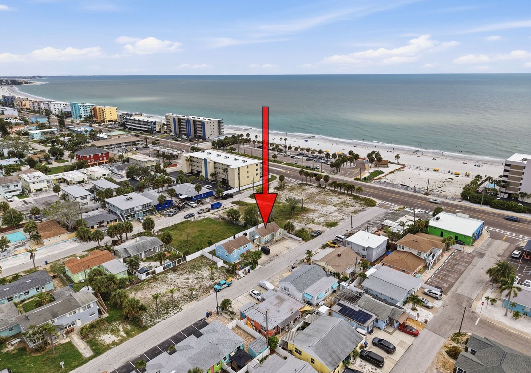 Location of Sunset Paradise Home - Easy Walk to the Beach!