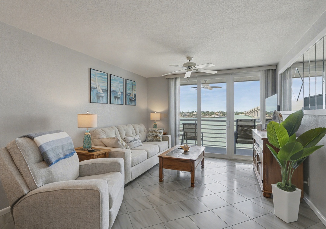 Living Room with Balcony Access
