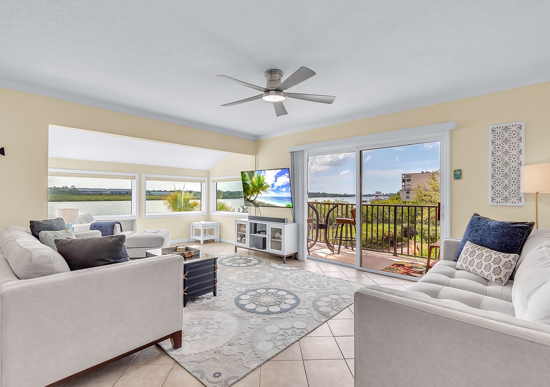 Bright, Open Living Room with Balcony Access - 2nd Level